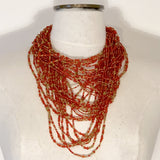 Kenyan Necklace Multi Strand Red