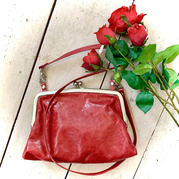 Owen Barry Crossbody Bag Red Glacie Leather Sample