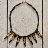 Kenyan Earrings & Necklace Set Dark Brown