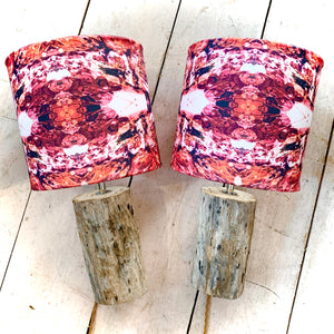 Ruby Red Collection Table Lap Pair Driftwood Bases