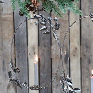 Floral Hanging Candle Holder Wreath